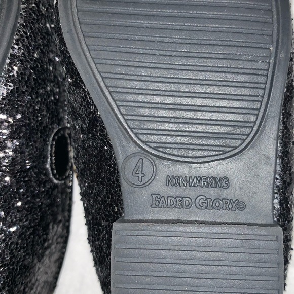 🆕 Black Glitter slip on Toddler Baby shoes ballet flats Strap Holiday Christmas - Picture 6 of 7